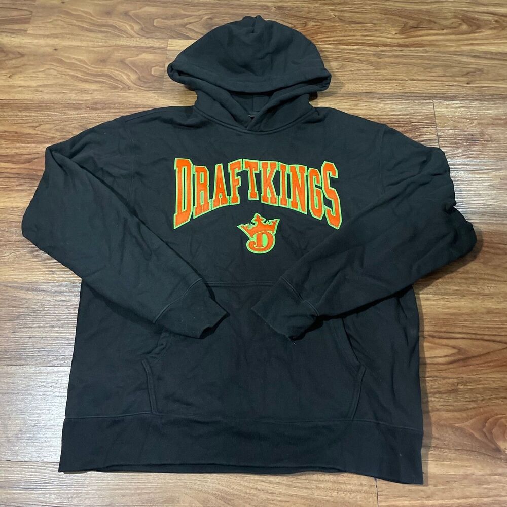 Just Don DraftKings Hoodie Black Pullover Made USA Cotton Sports Mens Size Large